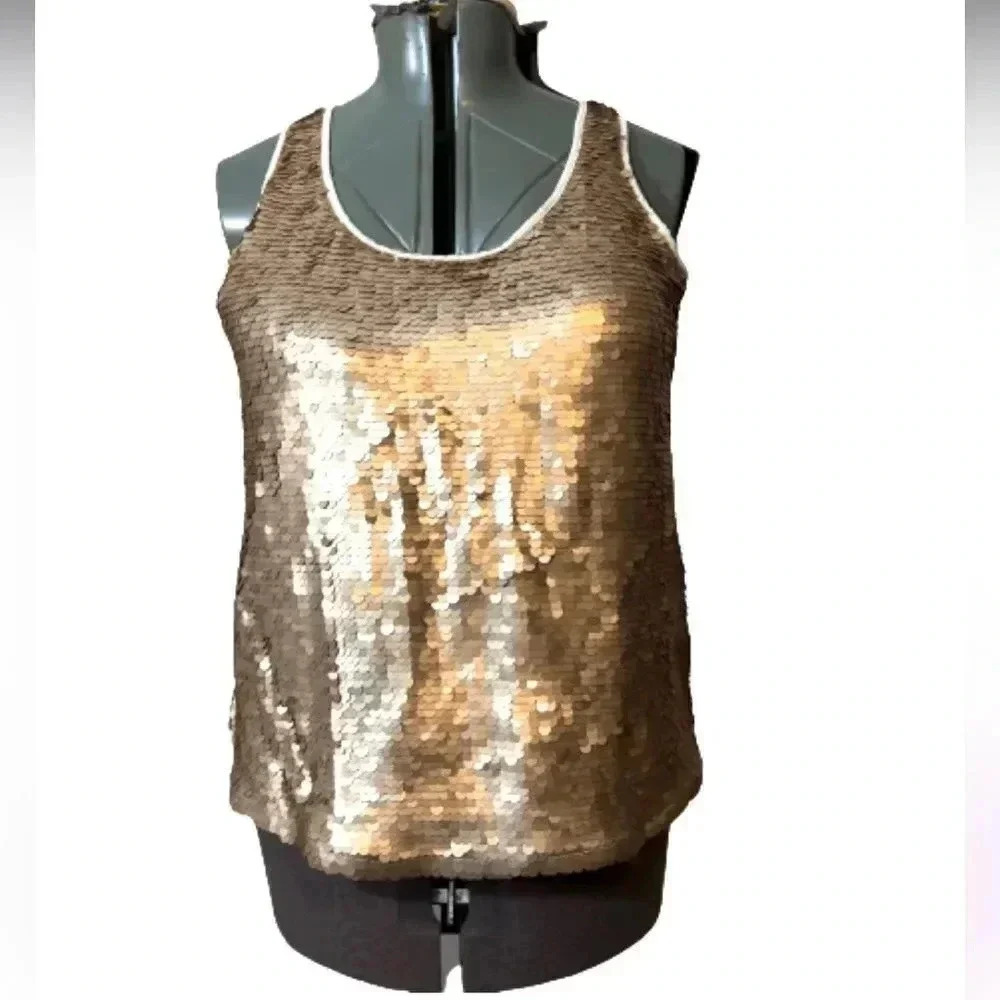 MOSSIMO GOLD‎ Sequin sleeveless camisole top